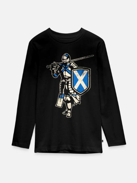 Schottischer Ritter - Teenager Premium Bio Langarmshirt - Schwarz