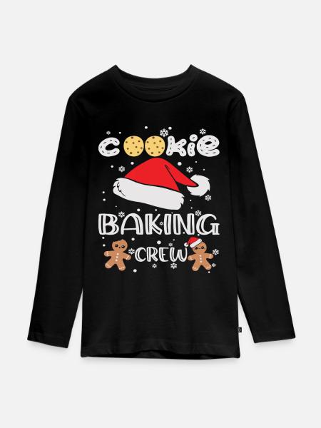 Cookie Baking Crew - Teenager Premium Bio Langarmshirt - Schwarz