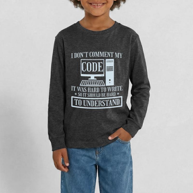 Je ne commente pas le codage du programmeur de code T-shirt manches longues Premium Ado