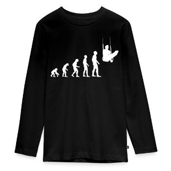 Ringeturnen Ringsport Lustige Evolution Geschenk - Teenager Premium Bio Langarmshirt - Schwarz - Vorne - AI Model Kid Female (0cm)