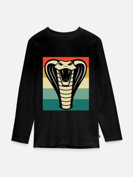 Kobra - Teenager Premium Bio Langarmshirt - Schwarz
