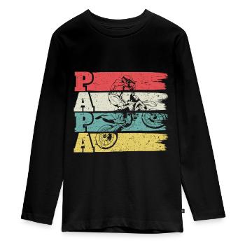 Fête des pères - T-shirt manches longues Premium Ado - noir - Devant - AI Model Kid Female (0cm)
