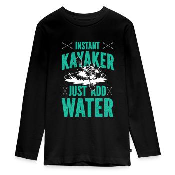 kayak - T-shirt manches longues Premium Ado - noir - Devant - AI Model Kid Female (0cm)