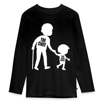 The Chef The Real Chef - Opa Sohn Partnerlook - Teenager Premium Bio Langarmshirt - Schwarz - Vorne - AI Model Kid Female (0cm)