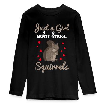 Eichhörnchen - Teenager Premium Bio Langarmshirt - Schwarz - Vorne - AI Model Kid Female (0cm)