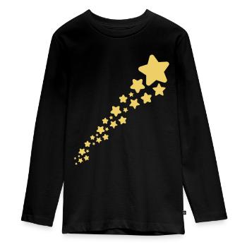 Étoile filante - T-shirt manches longues Premium Ado - noir - Devant - AI Model Kid Female (0cm)
