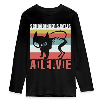 Le chat de Schrödinger est mort - T-shirt manches longues Premium Ado - noir - Devant - AI Model Kid Female (0cm)