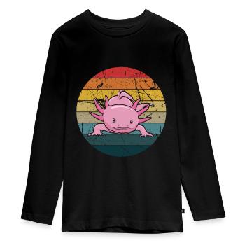 Axolotl - Teenager Premium Bio Langarmshirt - Schwarz - Vorne - AI Model Kid Female (0cm)