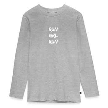 Running - run grl run - T-shirt manches longues Premium Ado - gris chiné - Devant