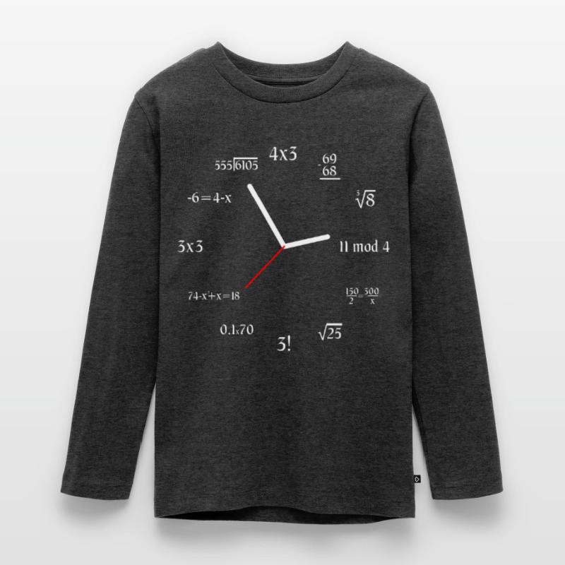 Mathematics Clock Math Meme Funny Math Clock Teenager Premium Bio Langarmshirt
