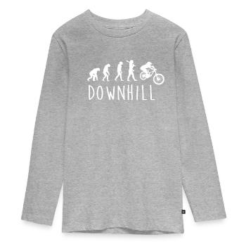 Évolution en descente - T-shirt manches longues Premium Ado - gris chiné - Devant
