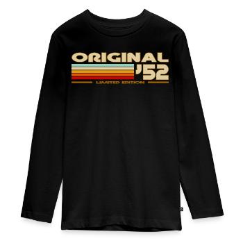1952 - Teenager Premium Organic Long Sleeve Shirt - black - Front - AI Model Kid Female (0cm)