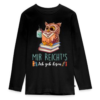 Mir Reicht's Ich geh Lesen Bücher Lesefan Bücherwu - Teenager Premium Bio Langarmshirt - Schwarz - Vorne - AI Model Kid Female (0cm)