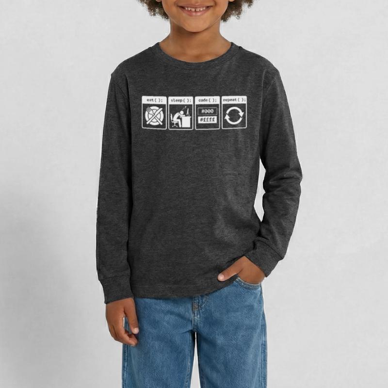 Eat Sleep Code Repeat – Coder Workflow Design Teenager Premium Bio Langarmshirt