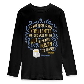 The Big Bang Theory Chamomile Tea Fury - Teenager Premium Organic Long Sleeve Shirt - black - Front - AI Model Kid Female (0cm)