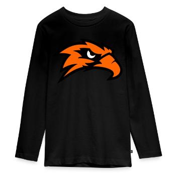 Adlerkopf - Teenager Premium Bio Langarmshirt - Schwarz - Vorne - AI Model Kid Female (0cm)