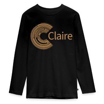 Pour Claire - T-shirt manches longues Premium Ado - noir - Devant - AI Model Kid Female (0cm)