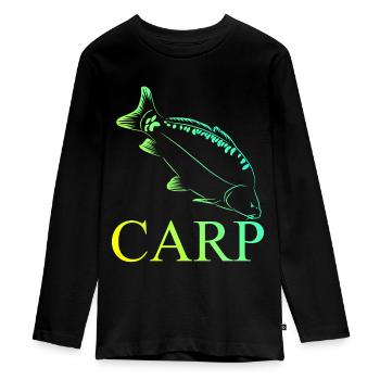 carpe en colère - T-shirt manches longues Premium Ado - noir - Devant - AI Model Kid Female (0cm)