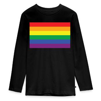 Regenbogen - Teenager Premium Bio Langarmshirt - Schwarz - Vorne - AI Model Kid Female (0cm)