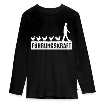 Hühner Führungskraft Hühner Bauer - Teenager Premium Bio Langarmshirt - Schwarz - Vorne - AI Model Kid Female (0cm)