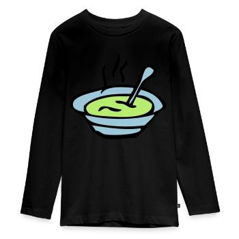 gamelle assiette soupe - T-shirt manches longues Premium Ado - noir - Devant - AI Model Kid Female (0cm)