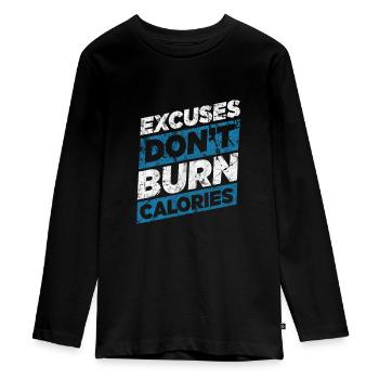 Fitness - T-shirt manches longues Premium Ado - noir - Devant - AI Model Kid Female (0cm)