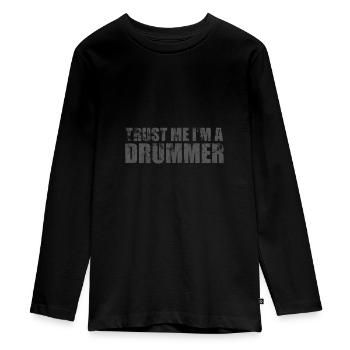 music - Teenager Premium Organic Long Sleeve Shirt - black - Front - AI Model Kid Female (0cm)