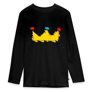 Couronne - T-shirt manches longues Premium Ado - noir - Devant - AI Model Kid Female (0cm)