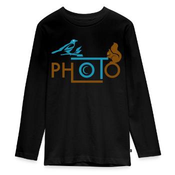 Naturalist photo - Teenager Premium Organic Long Sleeve Shirt - black - Front - AI Model Kid Female (0cm)