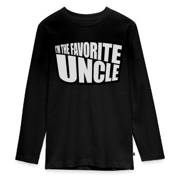 at The Favorite Uncle - Teenager Premium Organic Long Sleeve Shirt - black - Front - AI Model Kid Female (0cm)