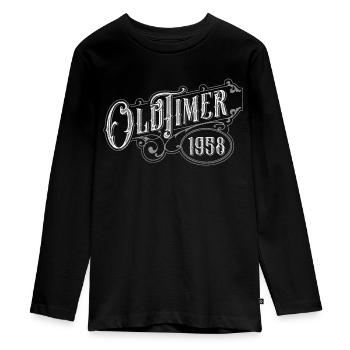 Oldtimer - Teenager Premium Bio Langarmshirt - Schwarz - Vorne - AI Model Kid Female (0cm)
