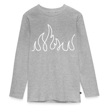 Feu illustration - T-shirt manches longues Premium Ado - gris chiné - Devant
