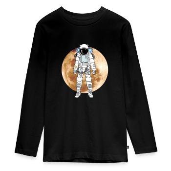 Astronaute, lune, alunissage, NASA - T-shirt manches longues Premium Ado - noir - Devant - AI Model Kid Female (0cm)