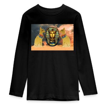 égyptien - T-shirt manches longues Premium Ado - noir - Devant - AI Model Kid Female (0cm)