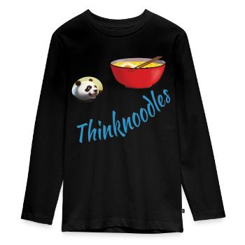 Thinknoodles, funny design - Teenager Premium Organic Long Sleeve Shirt - black - Front - AI Model Kid Female (0cm)