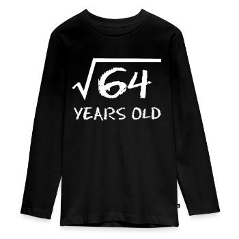 8 Geburtstag Wurzel Mathe - Teenager Premium Bio Langarmshirt - Schwarz - Vorne - AI Model Kid Female (0cm)