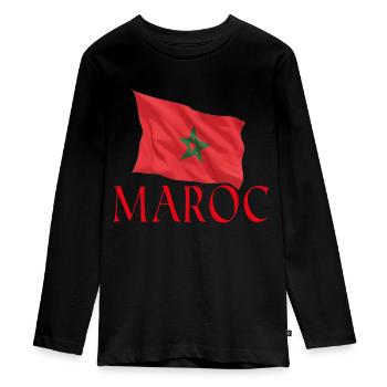 maroc - T-shirt manches longues Premium Ado - noir - Devant - AI Model Kid Female (0cm)