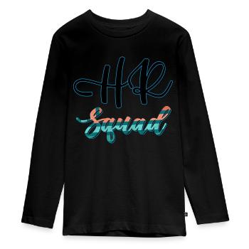 HR Squad Recruitment Specialist Human Resources - Teenager Premium Organic Long Sleeve Shirt - black - Front - AI Model Kid Female (0cm)