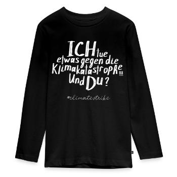 Fridays For Future | gegen die Klimakatastrophe - Teenager Premium Bio Langarmshirt - Schwarz - Vorne - AI Model Kid Female (0cm)