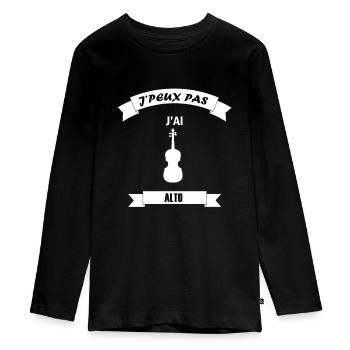 t shirt je peux pas ALTO - T-shirt manches longues Premium Ado - noir - Devant - AI Model Kid Female (0cm)