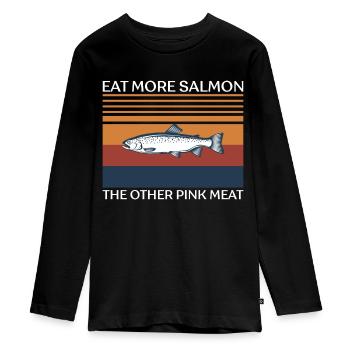 Fischer Fischen Angeln Angel Angler Fische Fisch - Teenager Premium Bio Langarmshirt - Schwarz - Vorne - AI Model Kid Female (0cm)