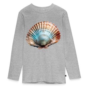 Les pétoncles sont aussi appelés moules pèlerines - T-shirt manches longues Premium Ado - gris chiné - Devant