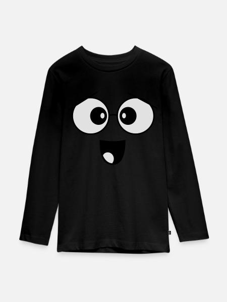 face - Teenager Premium Organic Long Sleeve Shirt - black