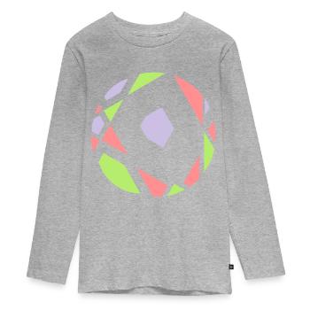 sphère abstraite - T-shirt manches longues Premium Ado - gris chiné - Devant