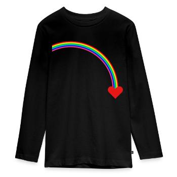 Rainbow - Teenager Premium Organic Long Sleeve Shirt - black - Front - AI Model Kid Female (0cm)