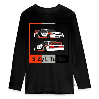 Turbo 5 cylindres - T-shirt manches longues Premium Ado - noir - Devant - AI Model Kid Female (0cm)