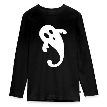 Gespenster Geist Kostüm Geister Gespenst Halloween - Teenager Premium Bio Langarmshirt - Schwarz - Vorne - AI Model Kid Female (0cm)