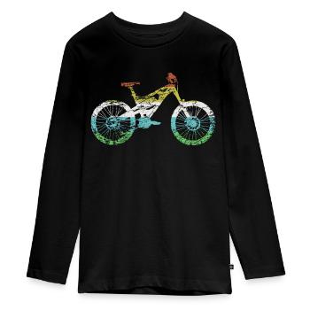 mountainbike - Teenager Premium Bio Langarmshirt - Schwarz - Vorne - AI Model Kid Female (0cm)
