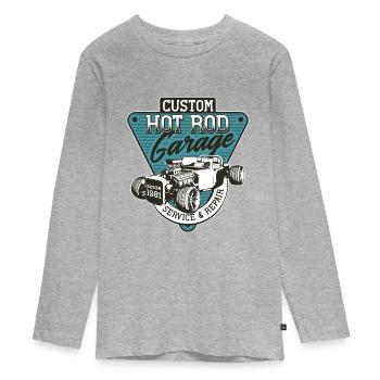 Hot Rod - Voitures de course classiques - sombre - T-shirt manches longues Premium Ado - gris chiné - Devant