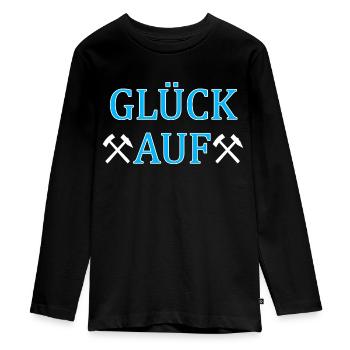 Glück auf - Teenager Premium Bio Langarmshirt - Schwarz - Vorne - AI Model Kid Female (0cm)